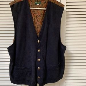 Luxury Vintage Suede Riding Vest Waistcoat Billy Martin's XL